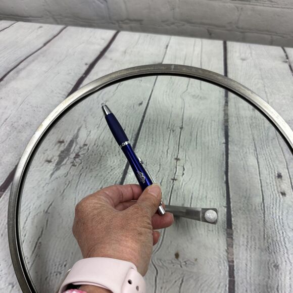 CALPHALON 11 1/2”‎ 11.5 Inch OD Round Replacement Glass Stainless Steel Lid - Picture 7 of 8